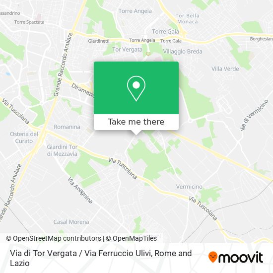 Via di Tor Vergata / Via Ferruccio Ulivi map