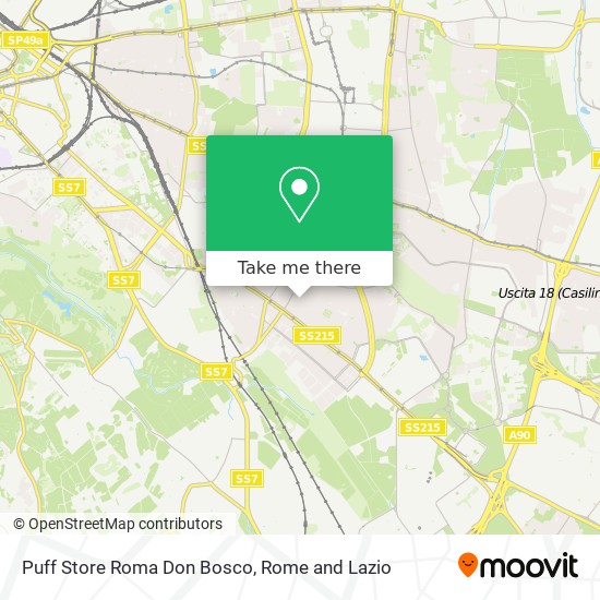 Puff Store Roma Don Bosco map