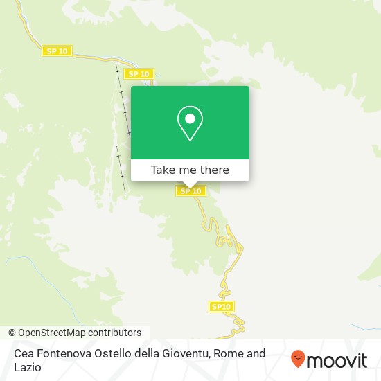 Cea Fontenova Ostello della Gioventu map