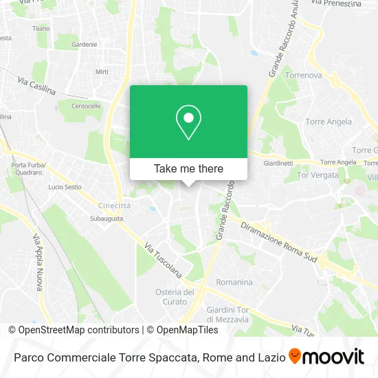 Torre Spaccata Commercial Park map