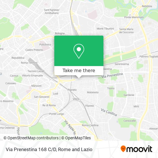 Via Prenestina 168 C/D map