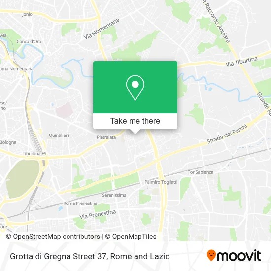 Grotta di Gregna Street 37 map