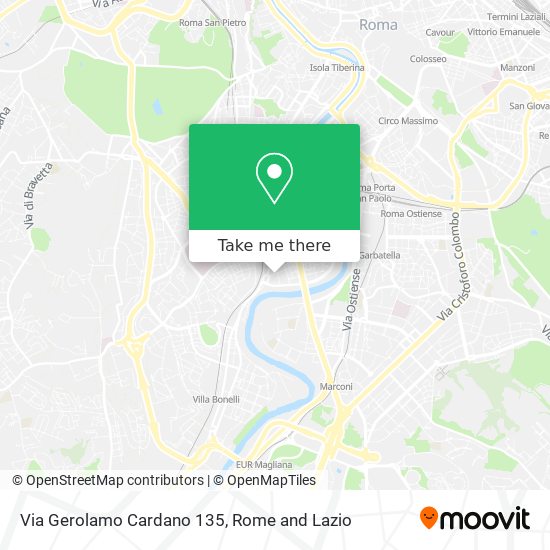Via Gerolamo Cardano  135 map