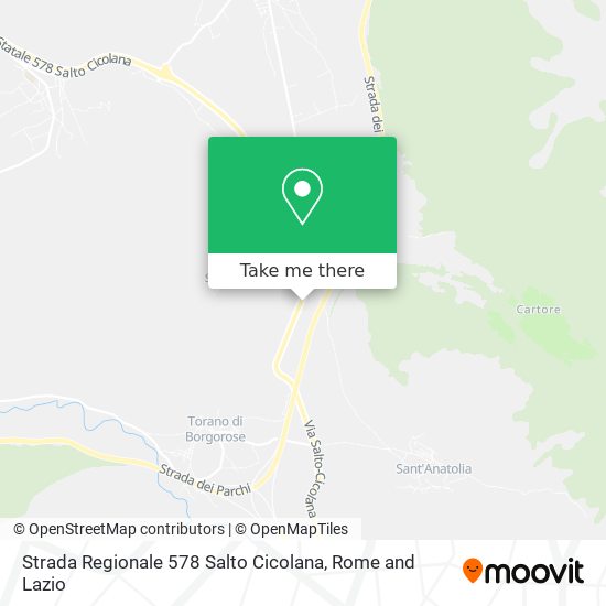 Strada Regionale 578 Salto Cicolana map