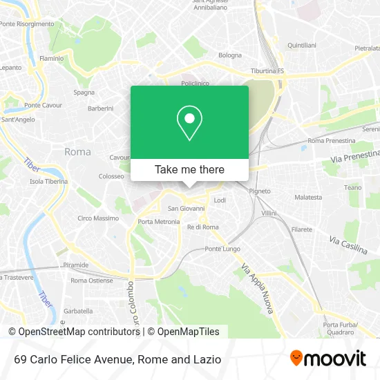 69 Carlo Felice Avenue map