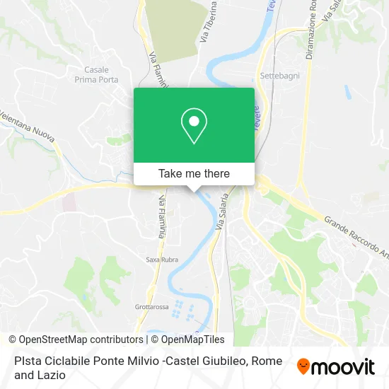 Bicycle Path Ponte Milvio - Castel Giubileo map