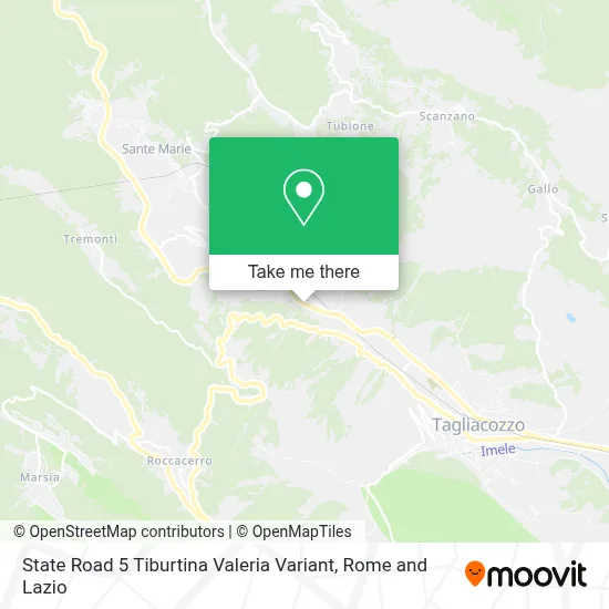 State Road 5 Tiburtina Valeria Variant map