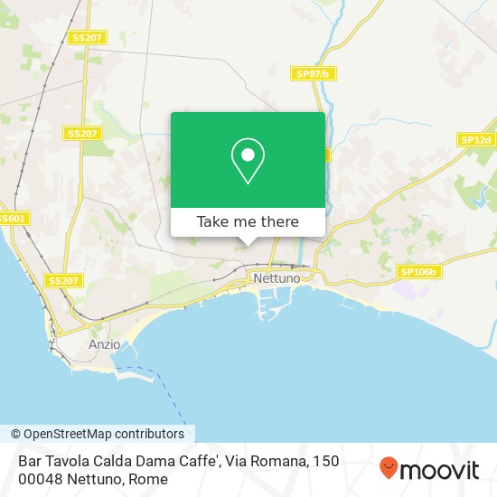 Bar Tavola Calda Dama Caffe', Via Romana, 150 00048 Nettuno map