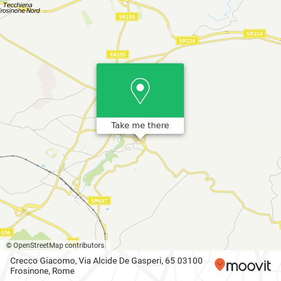 Crecco Giacomo, Via Alcide De Gasperi, 65 03100 Frosinone map