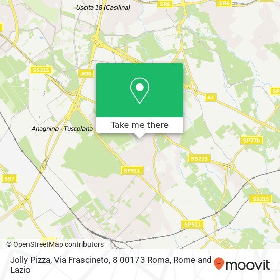 Jolly Pizza, Via Frascineto, 8 00173 Roma map