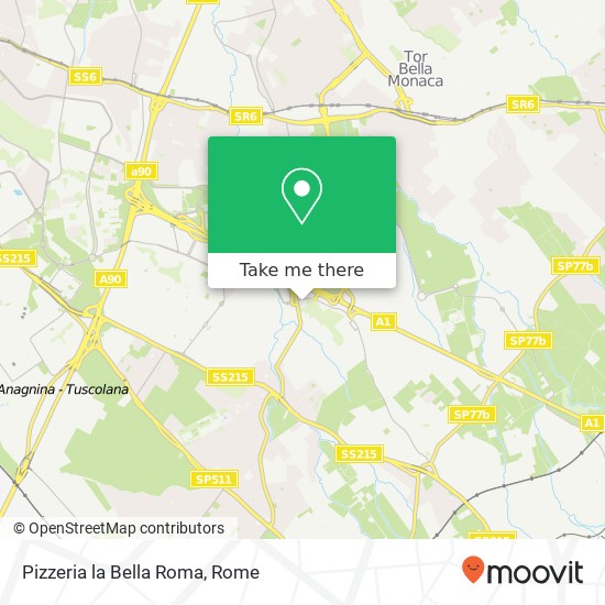 Pizzeria la Bella Roma, Via Giovanni Censori, 13 00133 Roma map