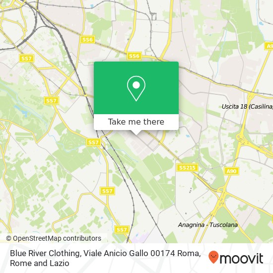 Blue River Clothing, Viale Anicio Gallo 00174 Roma map