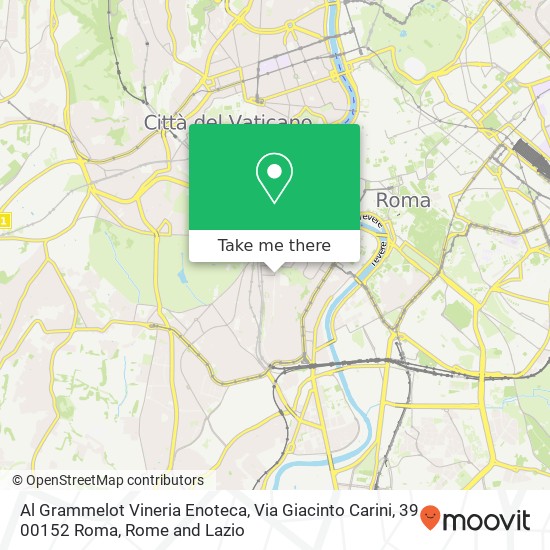 Al Grammelot Vineria Enoteca, Via Giacinto Carini, 39 00152 Roma map