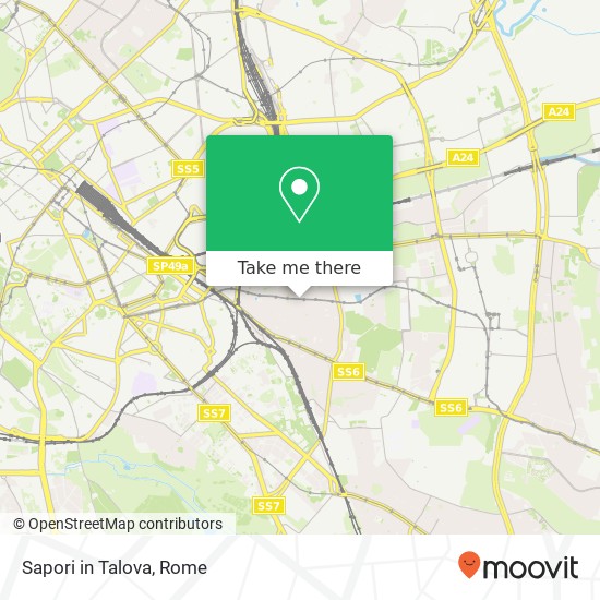 Sapori in Talova, Via Roberto Malatesta, 68 00176 Roma map