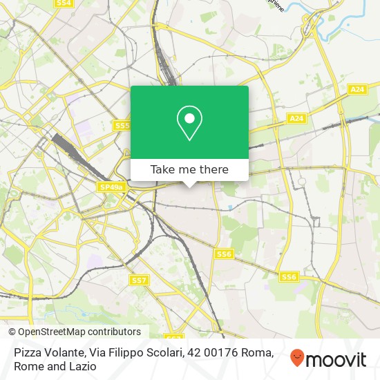 Pizza Volante, Via Filippo Scolari, 42 00176 Roma map