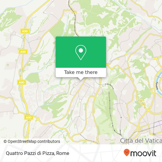 Quattro Pazzi di Pizza, Via Augusto Tebaldi 00168 Roma map