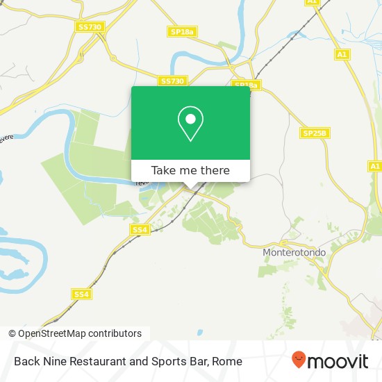 Back Nine Restaurant and Sports Bar, Via Nomentana 00015 Monterotondo map