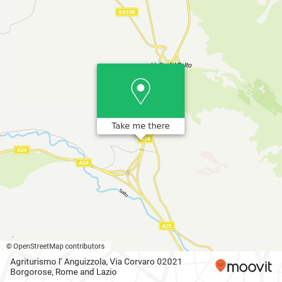 Agriturismo l' Anguizzola, Via Corvaro 02021 Borgorose map