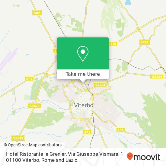 Hotel Ristorante le Grenier, Via Giuseppe Vismara, 1 01100 Viterbo map