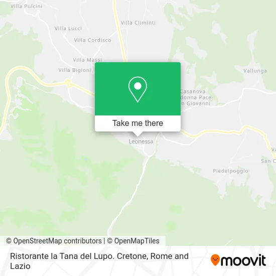 La Tana del Lupo Restaurant Cretone map