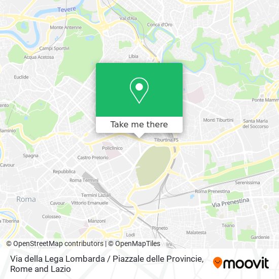 Via della Lega Lombarda / Piazzale delle Provincie map