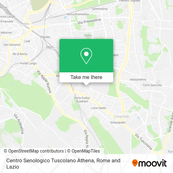 Tuscolano Athena Breast Center map