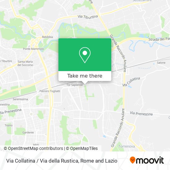 Via Collatina / Via della Rustica map
