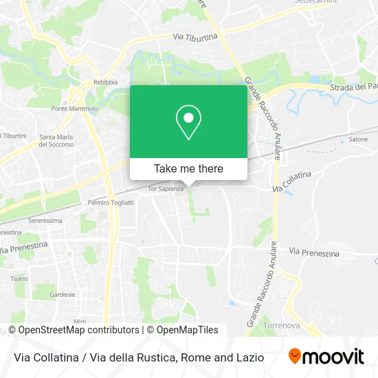 Via Collatina / Via della Rustica map