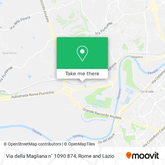 Via della Magliana n˚ 1090 874 map
