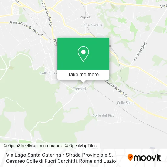 Via Lago Santa Caterina / Strada Provinciale S. Cesareo Colle di Fuori Carchitti map