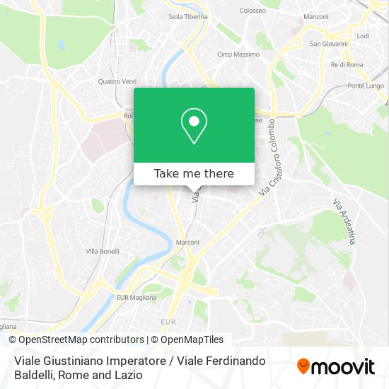 Viale Giustiniano Imperatore / Viale Ferdinando Baldelli map