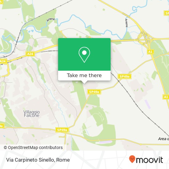 Via Carpineto Sinello map