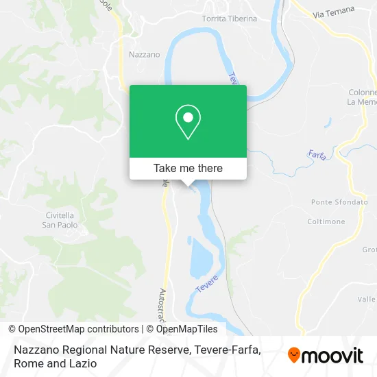 Nazzano Regional Nature Reserve, Tevere-Farfa map