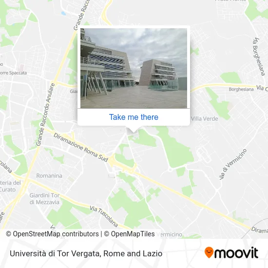 Tor Vergata University map