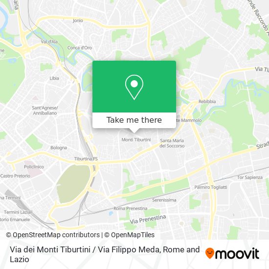 Via dei Monti Tiburtini / Via Filippo Meda map