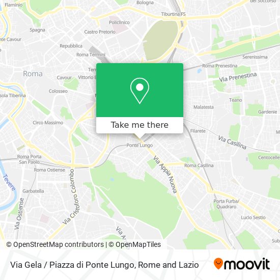 Via Gela / Piazza di Ponte Lungo map