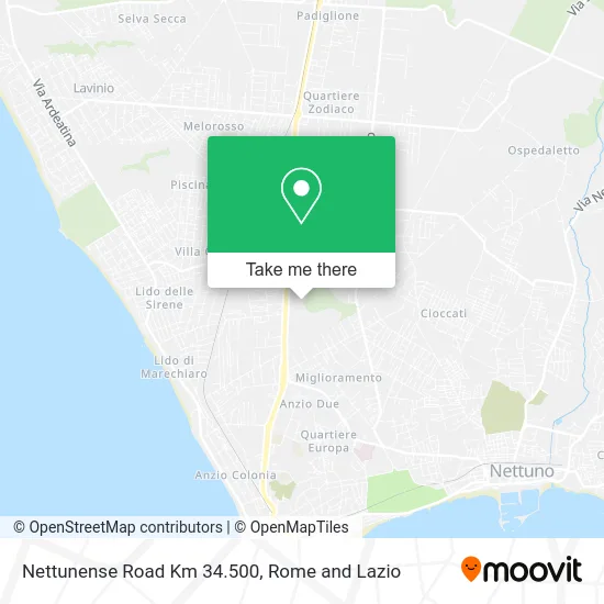 Nettunense Road Km 34.500 map