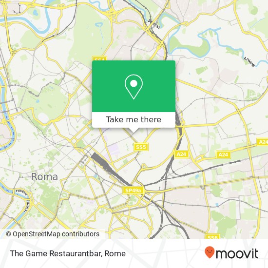 The Game Restaurantbar map