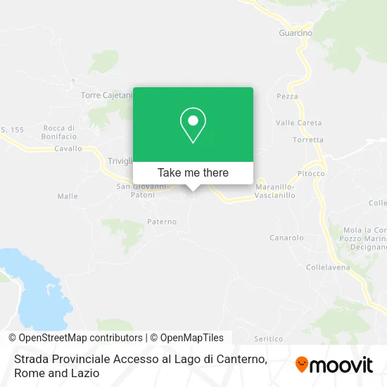 Strada Provinciale Accesso al Lago di Canterno map
