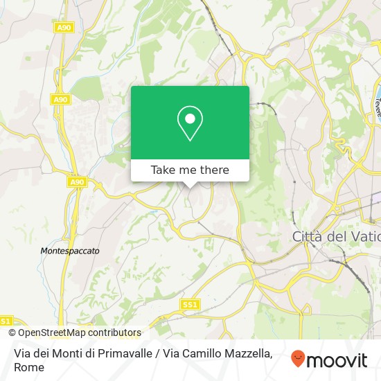 Via dei Monti di Primavalle / Via Camillo Mazzella map