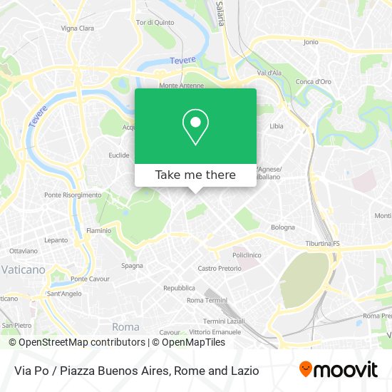 Via Po / Piazza Buenos Aires map