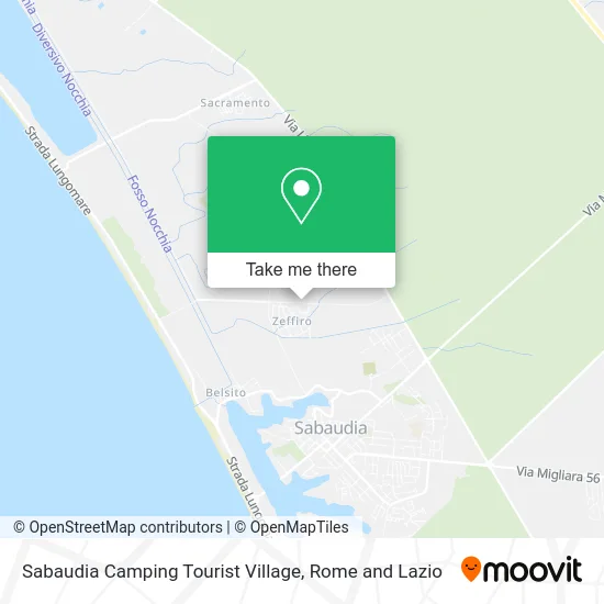 Sabaudia Camping Tourist Village map