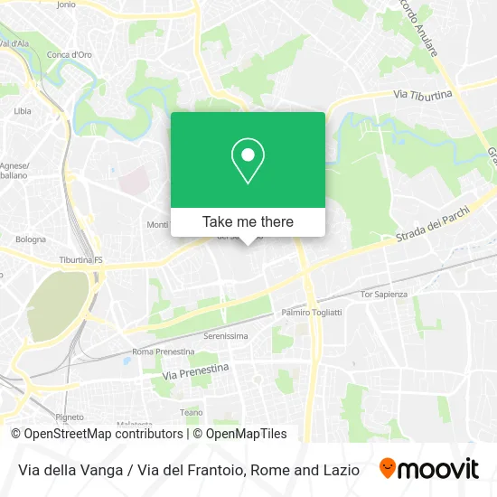 Vanga Street / Frantoio Street map