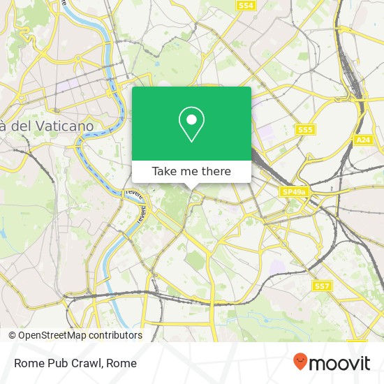 Rome Pub Crawl map