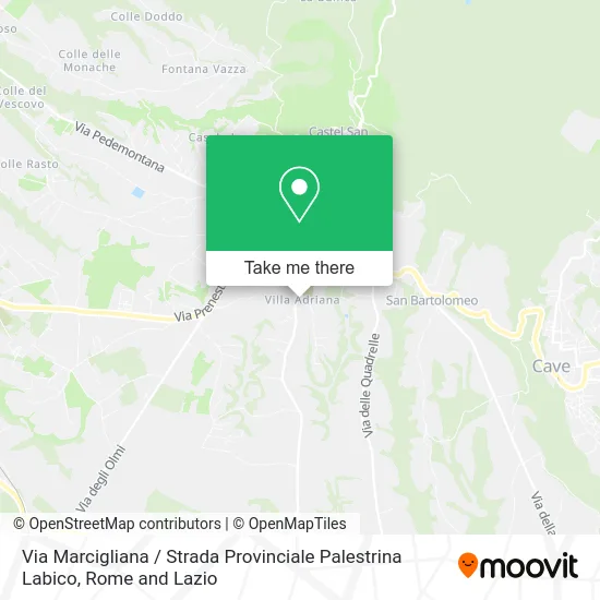 Marcigliana Street / Palestrina Labico Provincial Road map