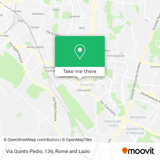 Via Quinto Pedio, 136 map