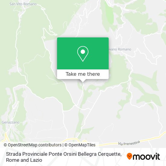 Strada Provinciale Ponte Orsini Bellegra Cerquette map