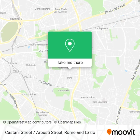 Castani Street / Arbusti Street map