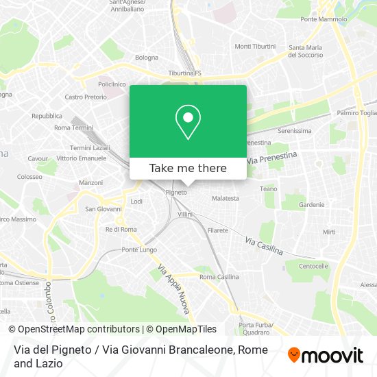 Via del Pigneto / Via Giovanni Brancaleone map