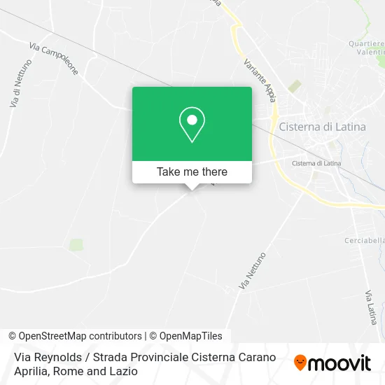 Reynolds Street / Cisterna Carano Aprilia Provincial Road map